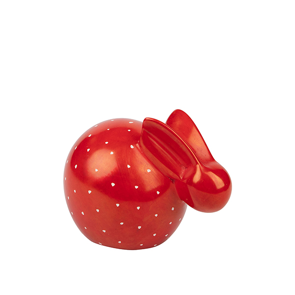 Osterhase FIETE groß, rot, Speckstein / CONTIGO Fairtrade Onlineshop