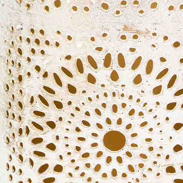 Windlicht 8x10cm STARLIGHT weiß-gold, Eisenblech / CONTIGO Fairtrade Onlineshop