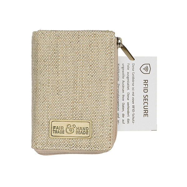 Kartenetui 10,5x7,5cm Hanf-Canvas natur RFID sercure / CONTIGO Fairtrade Onlineshop