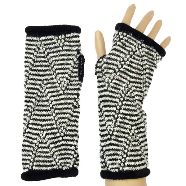 Fingerlose Skelett-Handschuhe Schwarz-weiß – Für Halloween, Gruselparty & Karneval (Einheitsgröße)
