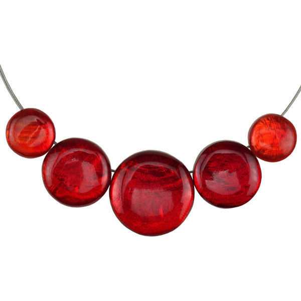 Kette STRING, rubinrot, Capiz