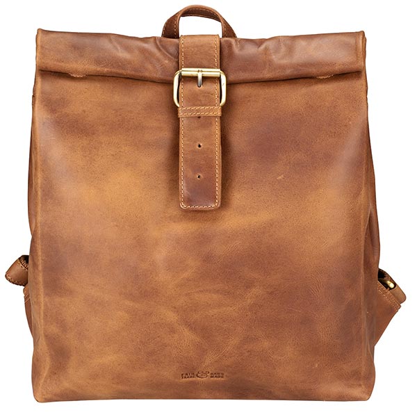 Rucksack Vintage-LUNCHbag braun, Rindsleder