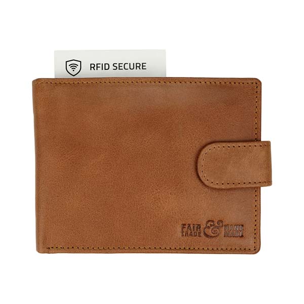 Börse Vintage-SPORTY 13x10cm RFID secure braun, Rindsleder