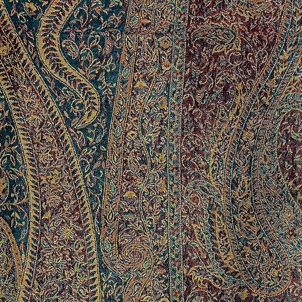 Wendestola in Übergröße, PAISLEY blau-rot, 200x100 cm, 100 % Wolle