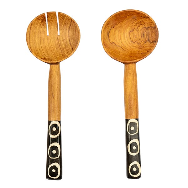 Salatbesteck 29cm BONE rund, Olivenholz / CONTIGO Fairtrade Onlineshop