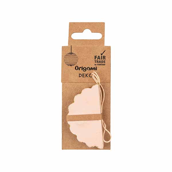 Papierdeko Origami 8cm SPHERE rose, Goldrand / CONTIGO Fairtrade Onlineshop