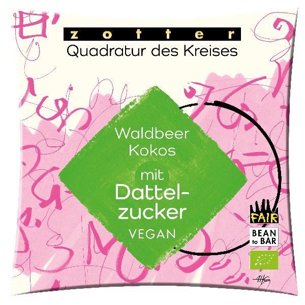Waldbeer Kokos mit Dattelzucker 70 g, vegan