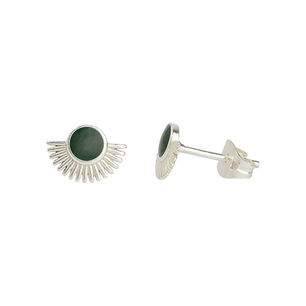 Ohrstecker SUNSET grün, versilbert / CONTIGO Fairtrade Onlineshop