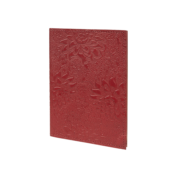 Notizbuch S LOTUS, rubin, nachfüllbar, Leder