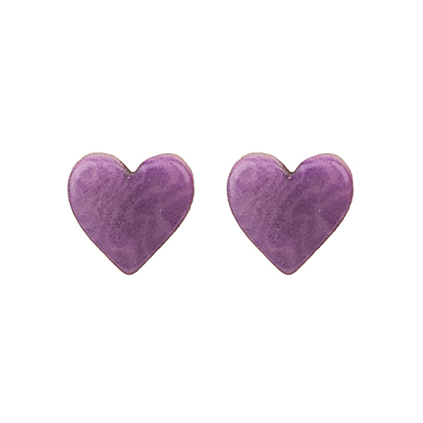 Ohrstecker HERZCHEN lila violett, Tagua