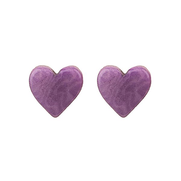 Ohrstecker HERZCHEN lila violett, Tagua