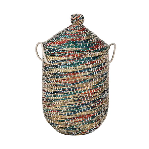 Wäschekorb 50cm MELANGE plus Deckel, Kaisagras / CONTIGO Fairtrade Onlineshop