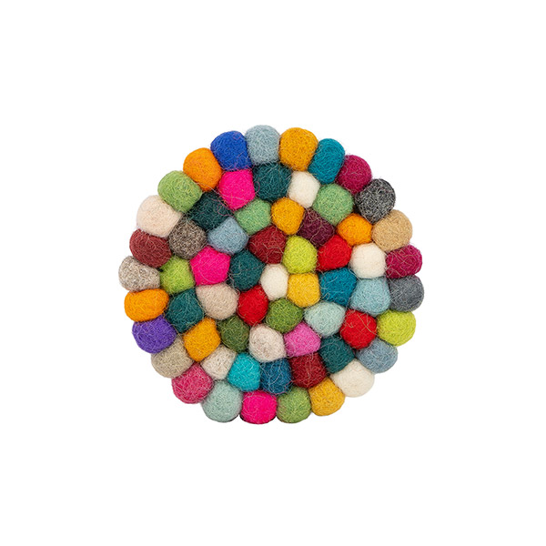 Glasuntersetzer KUGELN bunt, Wollfilz