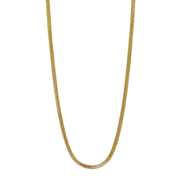 Halskette SNAKE CHAIN, 35 + 5 cm, 22K vergoldet / CONTIGO Fairtrade Onlineshop