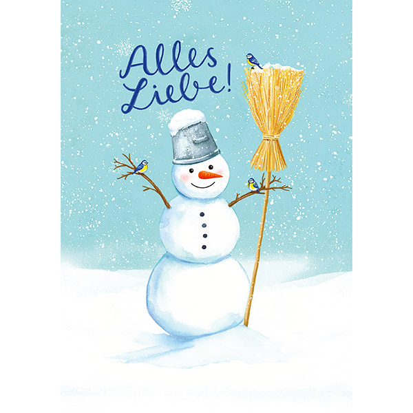 Grußkarte M Schneemann / CONTIGO Fairtrade Onlineshop
