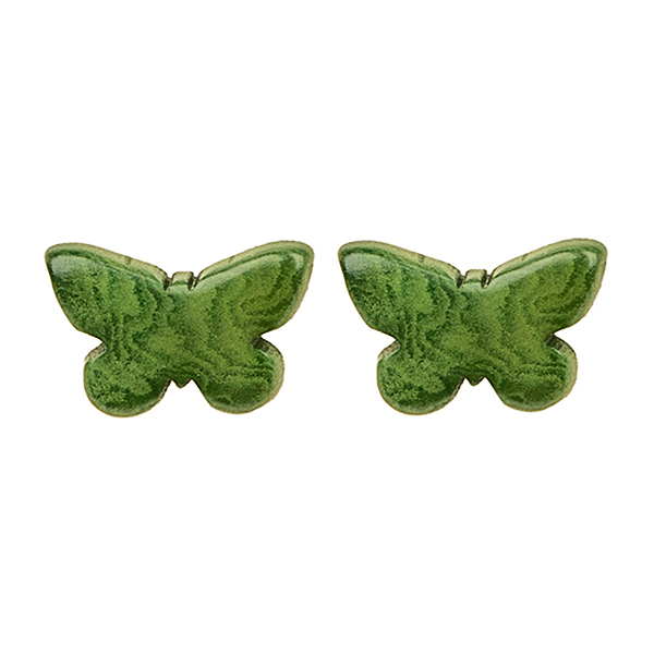 Ohrstecker SCHMETTERLING smaragd grün, Tagua