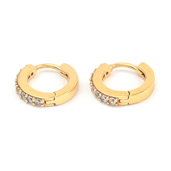 Creolen, Mini, 1 cm, Zirkonia, Mix&Match, 22K vergoldet / CONTIGO Fairtrade Onlineshop