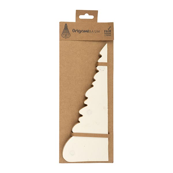 Weihnachtsbaum ORIGAMI 31 cm, weiß, Goldrand, Papier / CONTIGO Fairtrade Onlineshop