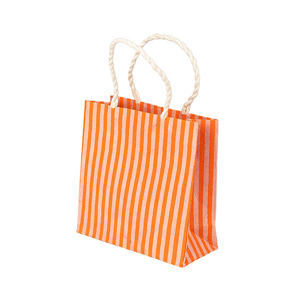Geschenktüte XS STREIFEN, koralle-aprikot / CONTIGO Fairtrade Onlineshop