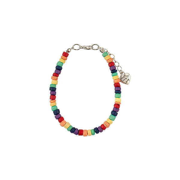 Armband RAINBOW mit Kettchen, Kokosnuss