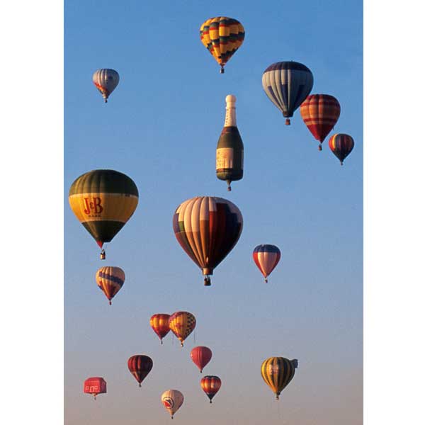 Grußkarte M hoch Heißluftballons