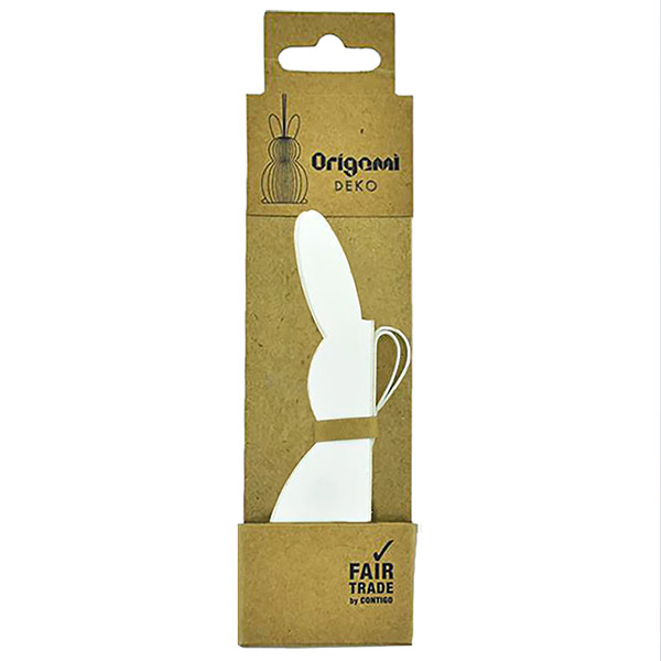 Osterhase ORIGAMI, weiß, 11cm, Papier / CONTIGO Fairtrade Onlineshop