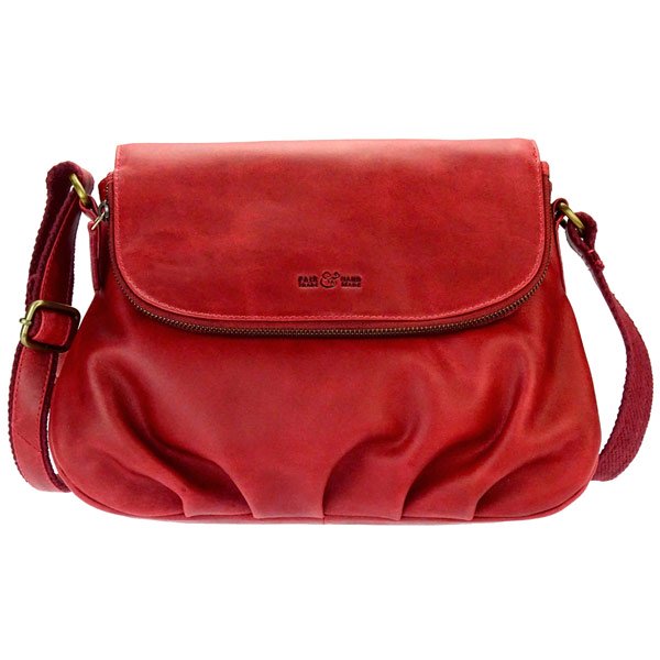 Tasche Vintage-ISABELLE rot, Rindsleder