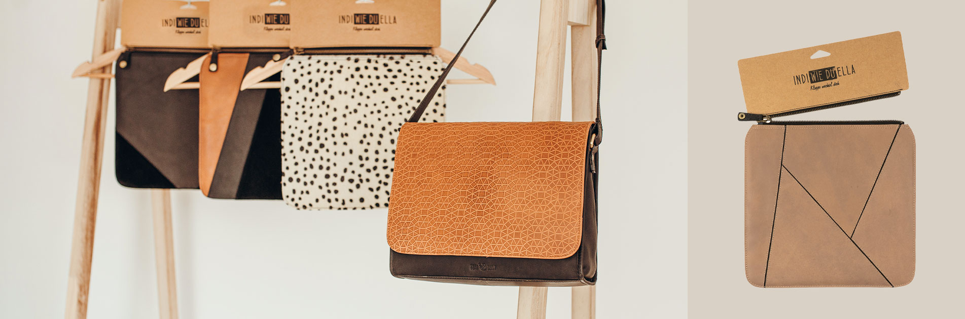 Indiwieduella Taschen und Rucksäcke aus Leder mit Wechselklappen von Contigo Fairtrade Onlineshop
