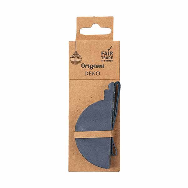 Papierdeko Origami 7,5cm GLOBE dunkelblau, Goldrand / CONTIGO Fairtrade Onlineshop