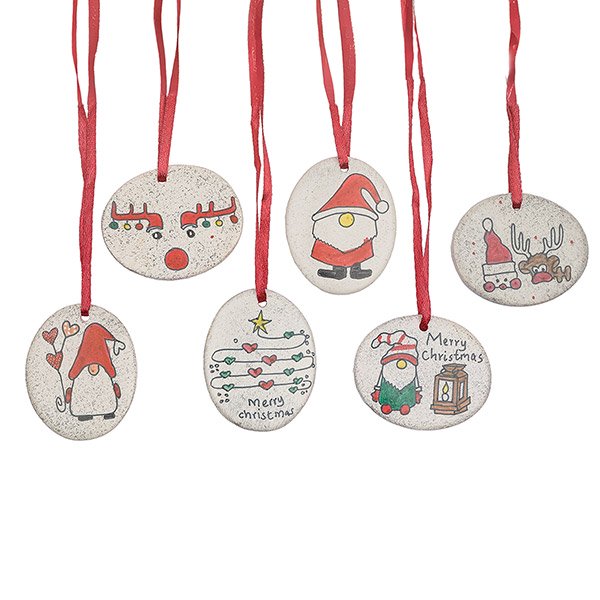 Anhänger Christmas flach (Stückpreis), Speckstein Anhänger Christmas flach (Stückpreis), Speckstein