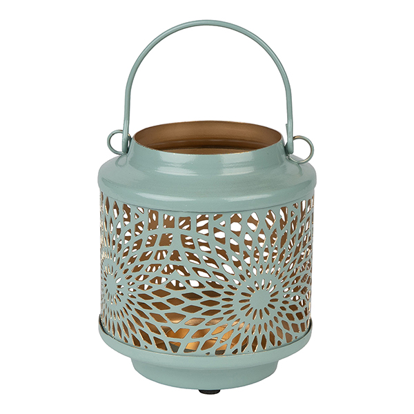 Laterne 10x11,5 cm SUNDOWN mint-gold, Eisenblech