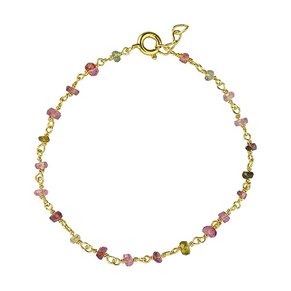 Armband Perlchen mit Turmalin, 22K vergoldet / CONTIGO Fairtrade Onlineshop