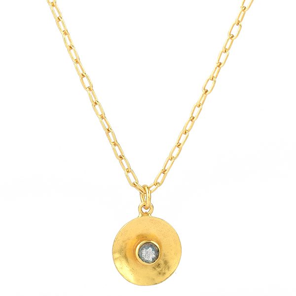 Halskette, Labradorit, 22K vergoldet / CONTIGO Fairtrade Onlineshop