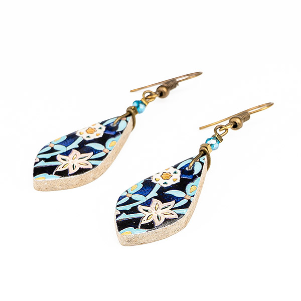 Ohrringe Rautenform BLUE STAR, Fliese