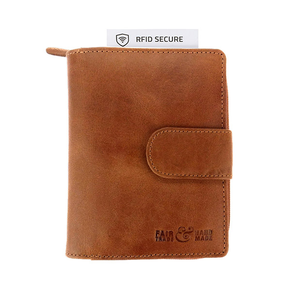 Börse Vintage-OPULENCE 13x10cm braun RFID-secure, Rindsleder / CONTIGO Fairtrade Onlineshop