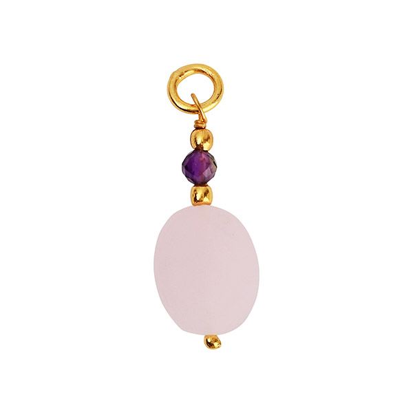 Anhänger, Rosenquartz/Amethyst, Mix&Match, 22K vergoldet / CONTIGO Fairtrade Onlineshop