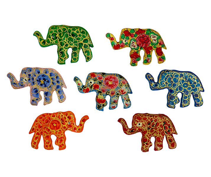 Magnet ELEFANT 5cm Kaschmir handbemalt, Pappmaché (Stück)
