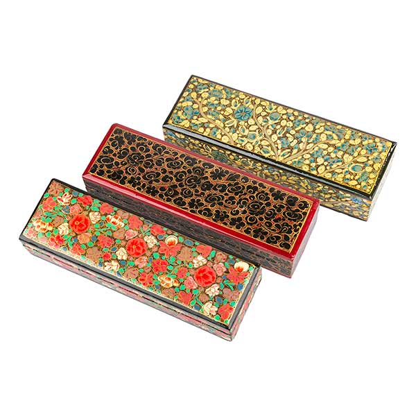 Stiftebox Kaschmir, handbemalt, Pappmaché / CONTIGO Fairtrade Onlineshop