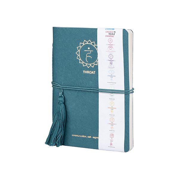 Notizbuch Chakra 18x13cm THROAT, Recyclingpapier handgeschöpft / CONTIGO Fairtrade Onlineshop