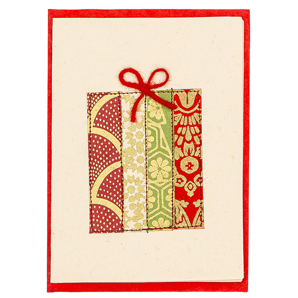 Grußkarte WEIHNACHTSGESCHENK, Loktapapier, handgeschöpft / CONTIGO Fairtrade Onlineshop
