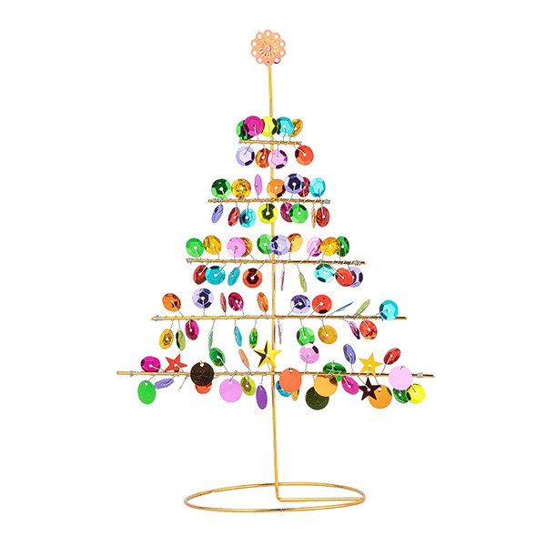 Perlendekoration TANNENBAUM 16x22cm Pailletten, bunt