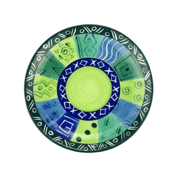 Frühstücksteller 19cm BLUE&GREEN, Keramik Kapula / CONTIGO Fairtrade Onlineshop
