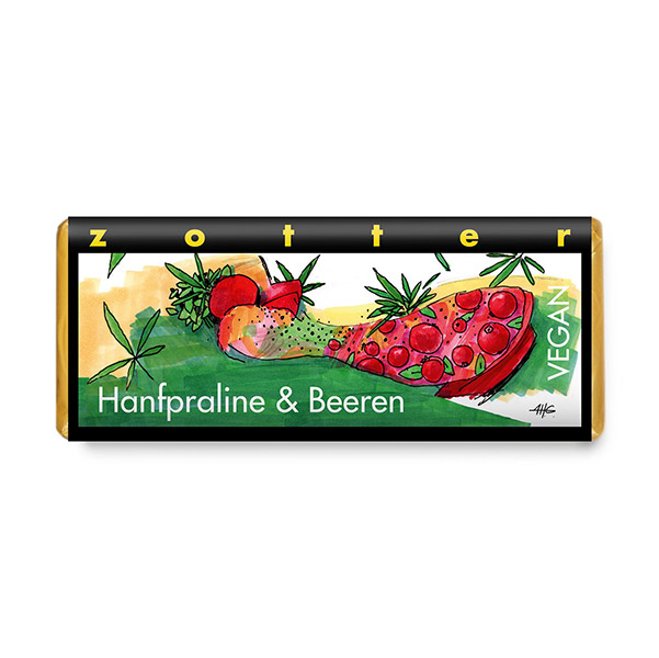 Zotter - Hanfpraline & Beeren, vegan 70g BIO / CONTIGO Fairtrade Onlineshop