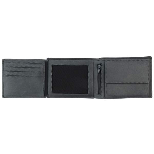 Börse Vintage-SPORTY 13x10cm RFID sec. schwarz, Rindsleder / CONTIGO Fairtrade Onlineshop