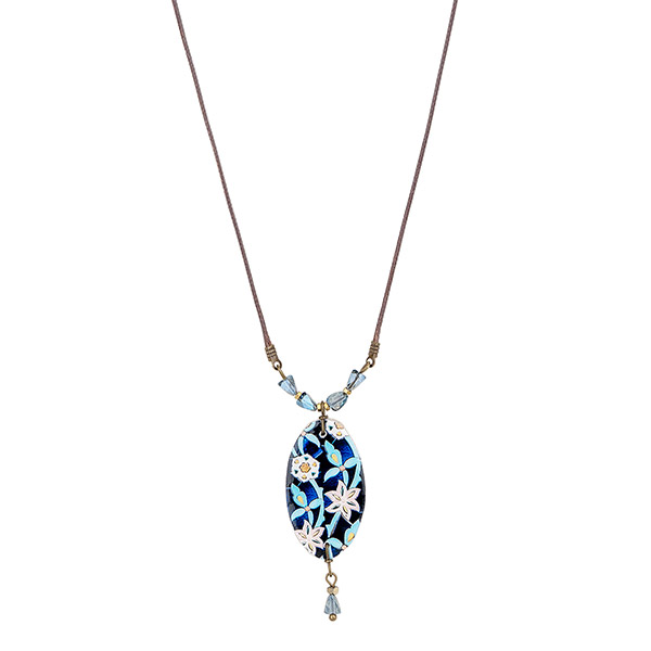 Halskette oval BLUE STAR, Fliese