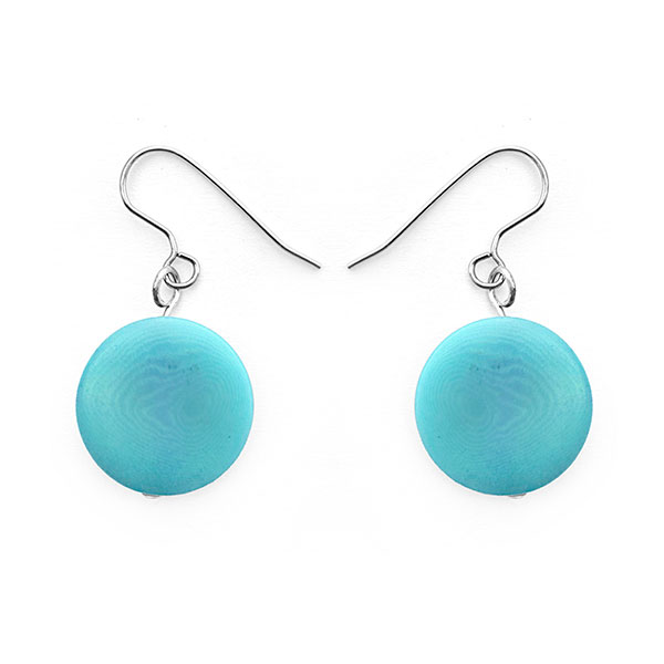 Ohrringe CLASSIC SIMPLE aqua, Tagua