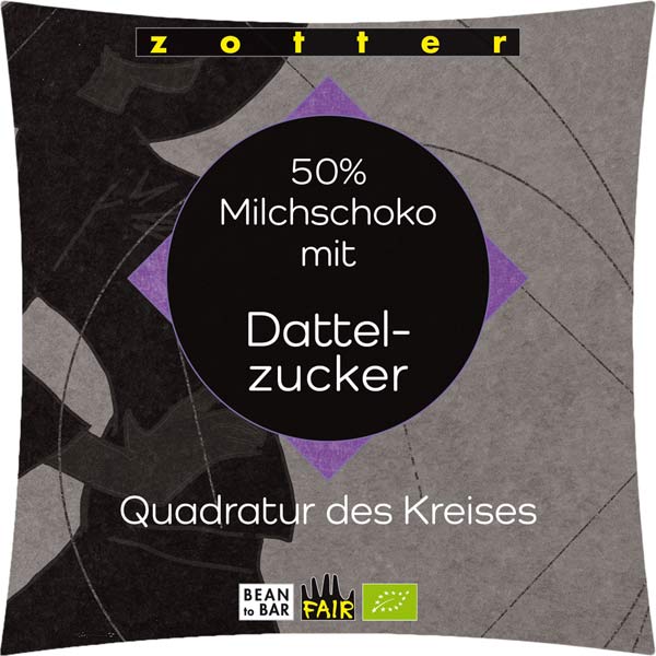 50%  Milchschoko mit Dattelzucker 70g