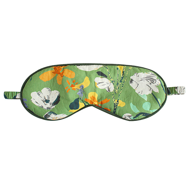 Schlafmaske BUTTERCUP, grün-gelb-dunkelgrün, Baumwolle+Polyester-Satin / CONTIGO Fairtrade Onlineshop