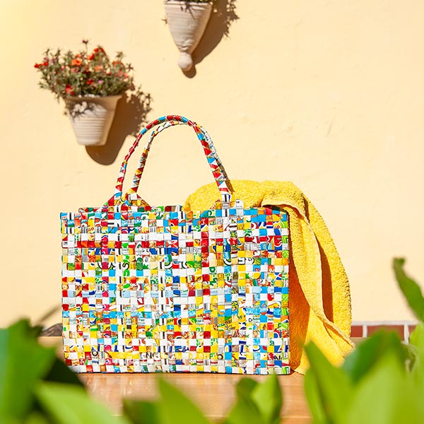 Saftpack UPCYCLING Einkaufstasche WEAVE, bunt / CONTIGO Fairtrade Onlineshop