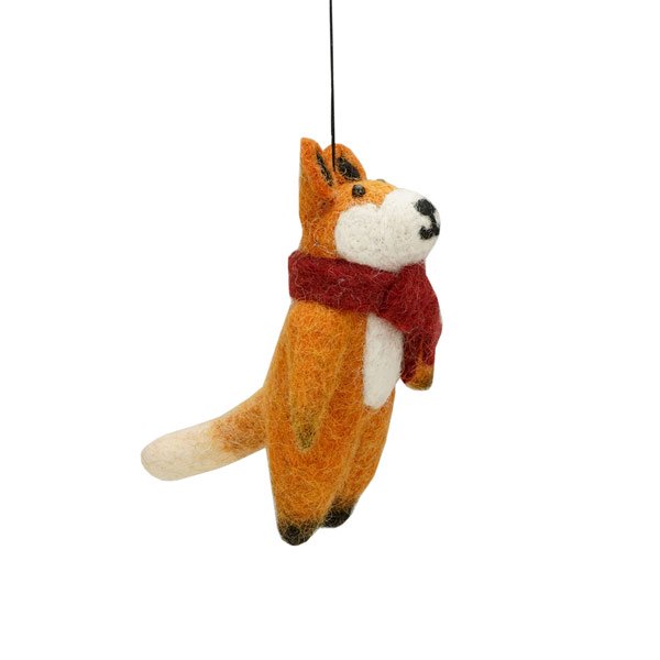 Dekoanhänger FUCHS MIT SCHAL, Wollfilz